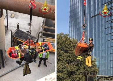 Milano, operaio precipita da 10 metri e non si fa (quasi) nulla