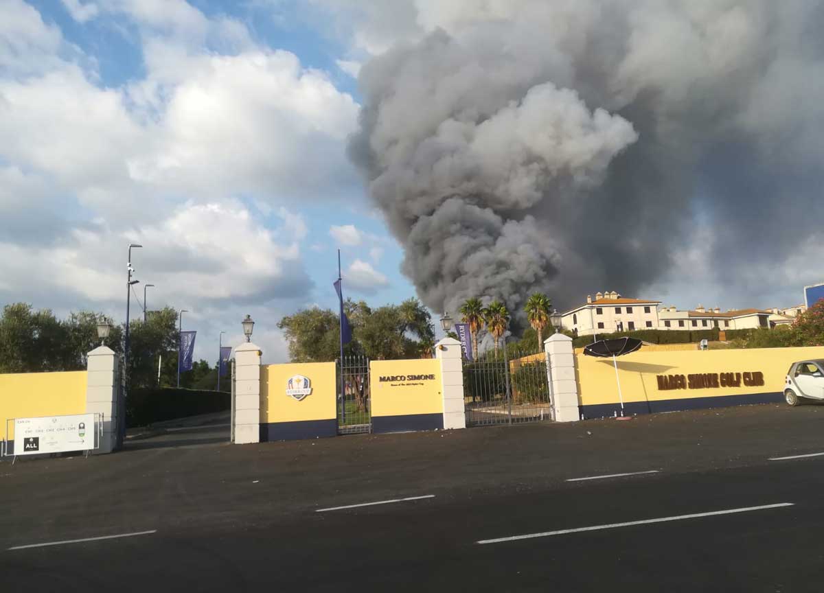La Ryder Cup finisce in fumo: maxi incendio nel Golf club Marco Simone
