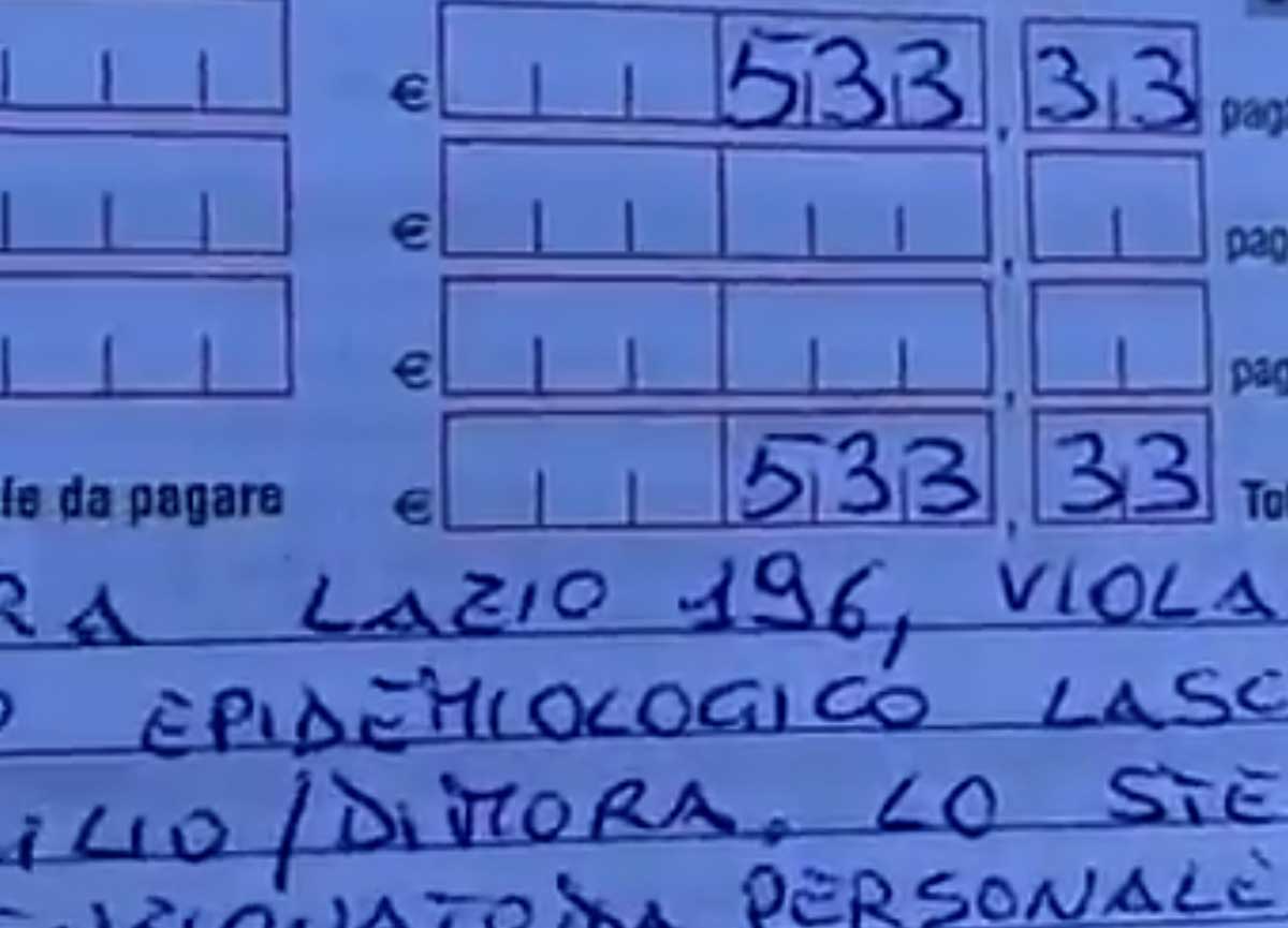 Covid e lockdown violato, la multa: “533 euro per un rapporto con un’amica”