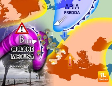 Meteo ciclone Medusa avanza verso l’Italia: nubifragi e maltempo, ecco quando