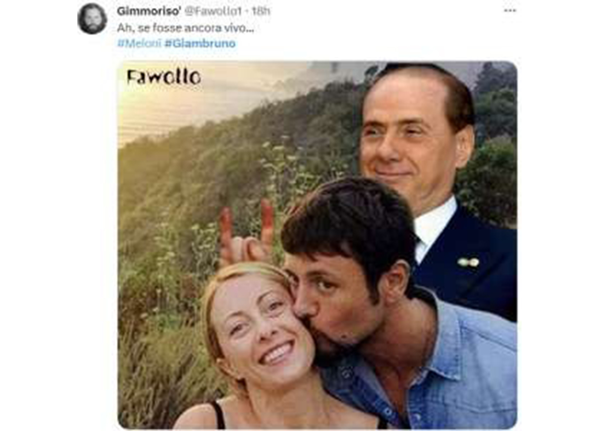 Giorgia Meloni, Andrea Giambruno e Silvio Berlusconi Giorgia Meloni, Andrea Giambruno e Silvio Berlusconi