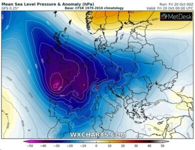 Meteo, novembre terrificante. Le mappe fanno paura. Guardale