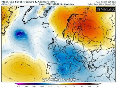 Meteo, novembre da paura. Pioggia senza fine. Mappe mai viste prima