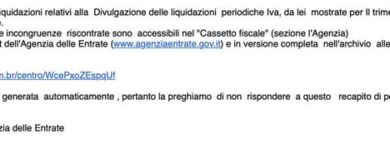 L’Agenzia delle Entrate scrive: “Controlli sull’Iva del 2023”: una mail truffa