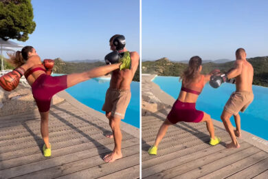 Elisabetta Canalis e la kickboxing? Ivana Knoll si dà alle arti marziali. Ring bollente!