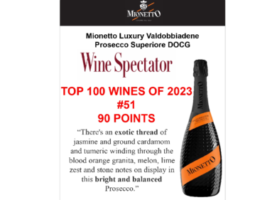 Mionetto, unica bollicina italiana nella Top 100 di Wine Spectator 2023