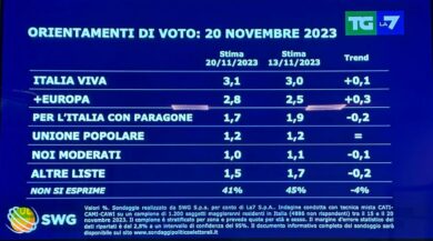 Sondaggi, tonfo di un grande partito. Altri tre salgono a sorpresa. Nuovi dati