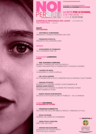 Violenza donne, Aurigemma accende di rosso il Consiglio regionale del Lazio