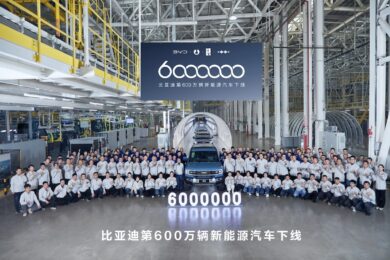 BYD prodotti 6 milioni di  veicoli NEV