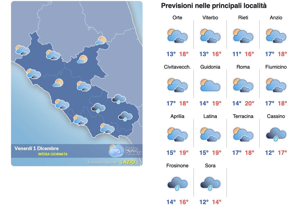 Meteo Roma 1 dicembre: da matti, picco di caldo poi la mini ondata di gelo Meteo Roma 1 dicembre: da matti, picco di caldo poi la mini ondata di gelo