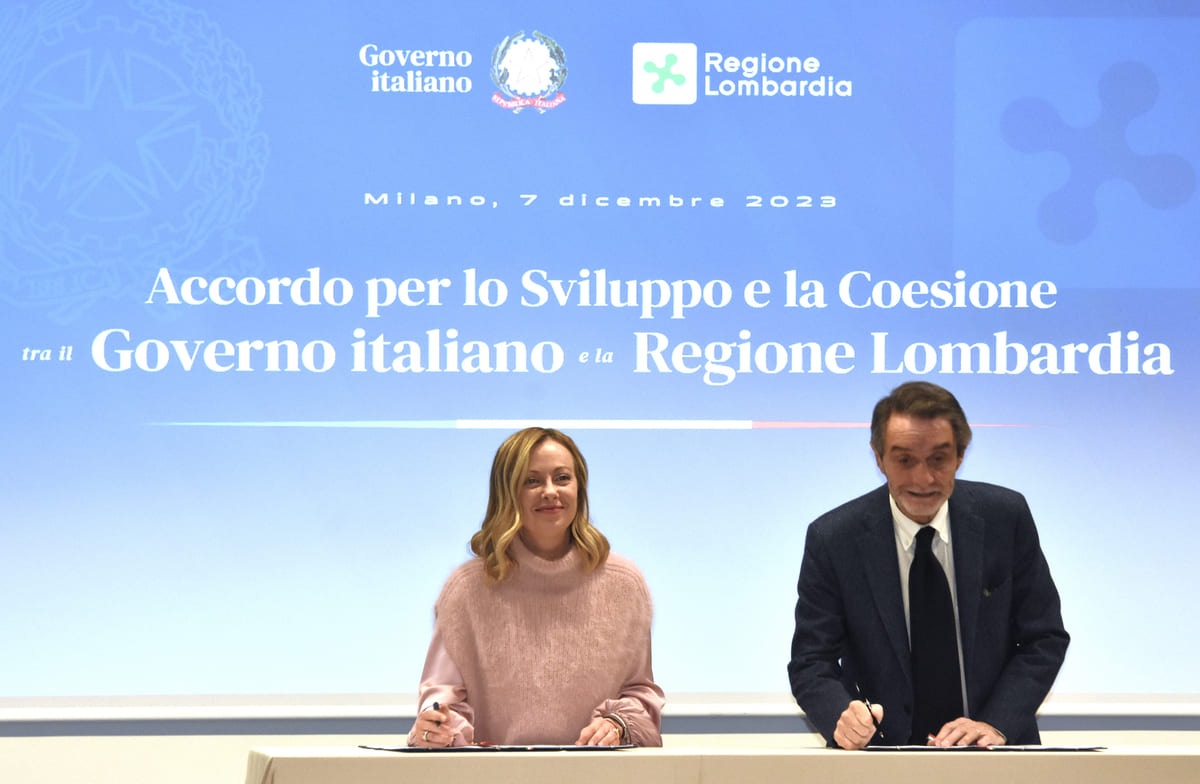 Giorgia Meloni e Attilio Fontana accordo economico importante per la Lombardia Giorgia Meloni e Attilio Fontana accordo economico importante per la Lombardia