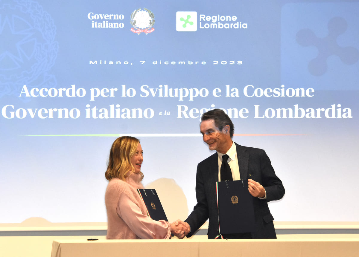 Giorgia Meloni e Attilio Fontana accordo economico importante per la Lombardia Giorgia Meloni e Attilio Fontana accordo economico importante per la Lombardia