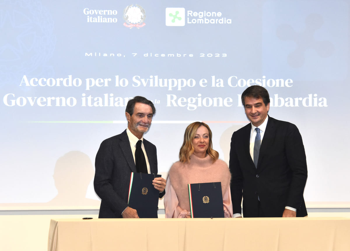 Giorgia Meloni e Attilio Fontana accordo economico importante per la Lombardia Giorgia Meloni e Attilio Fontana accordo economico importante per la Lombardia
