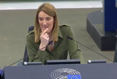 Dopo von der Leyen interviene un cane, l’imbarazzo di Metsola e Sanchez