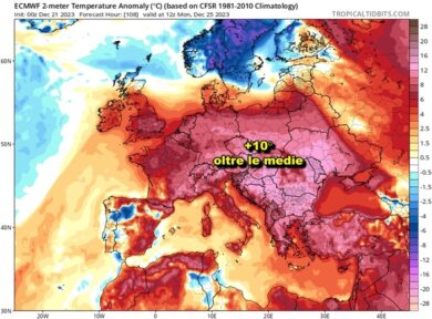 Meteo, Natale come Pasqua. Anzi, ancora più caldo. Mappa choc