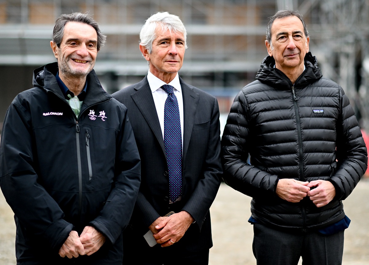 Olimpiadi 2026, Abodi visita con Fontana e Sala i cantieri. FOTO Olimpiadi 2026, Abodi visita con Fontana e Sala i cantieri. FOTO