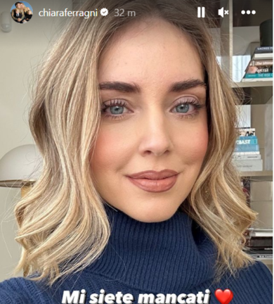 Chiara Ferragni torna sui social e ringrazia i fan: “Mi siete mancati”