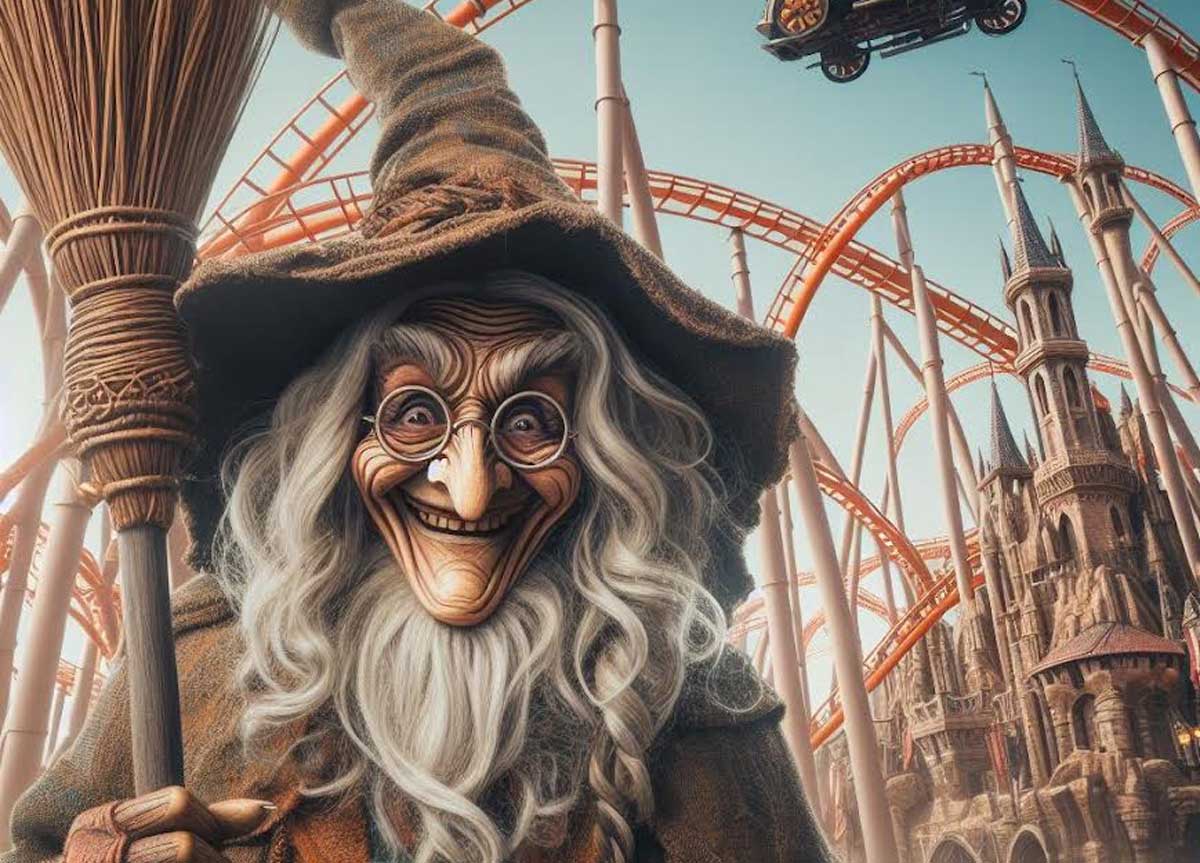 Befana, la vecchia atterra a MagicLand per far felici i bambini del parco Befana, la vecchia atterra a MagicLand per far felici i bambini del parco