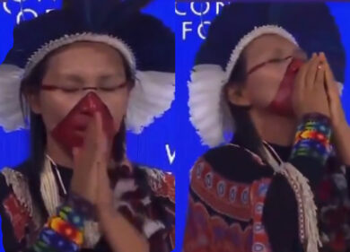 Canti sacri, il rito della sciamana amazzonica a Davos. VIDEO