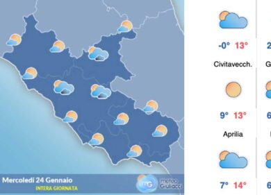 Il meteo del 24 gennaio: temperature ancora basse e nuvolosità in aumento