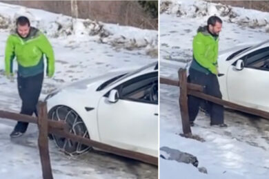 “Salvini con la Tesla bloccato sul ghiaccio”: il sosia virale sui social fa infuriare il ministro