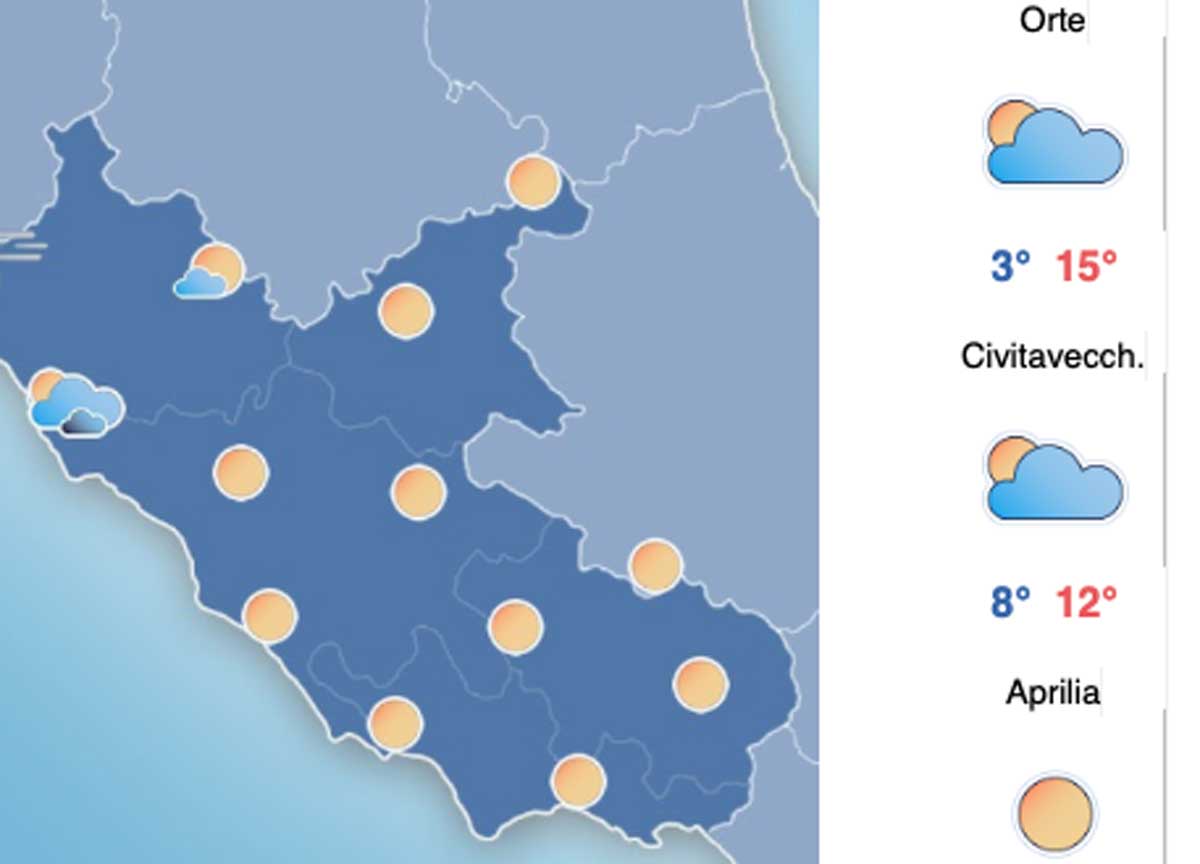 Il meteo del 25 gennaio: giornata senza nubi e temperature in risalita Il meteo del 25 gennaio: giornata senza nubi e temperature in risalita