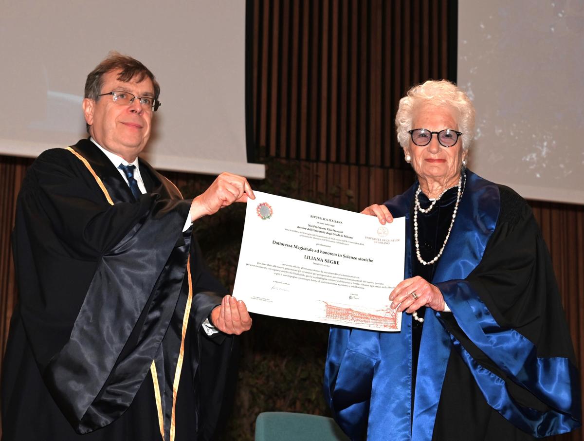 Liliana Segre laureata ad honorem nella Giornata della Memoria Liliana Segre laureata ad honorem nella Giornata della Memoria
