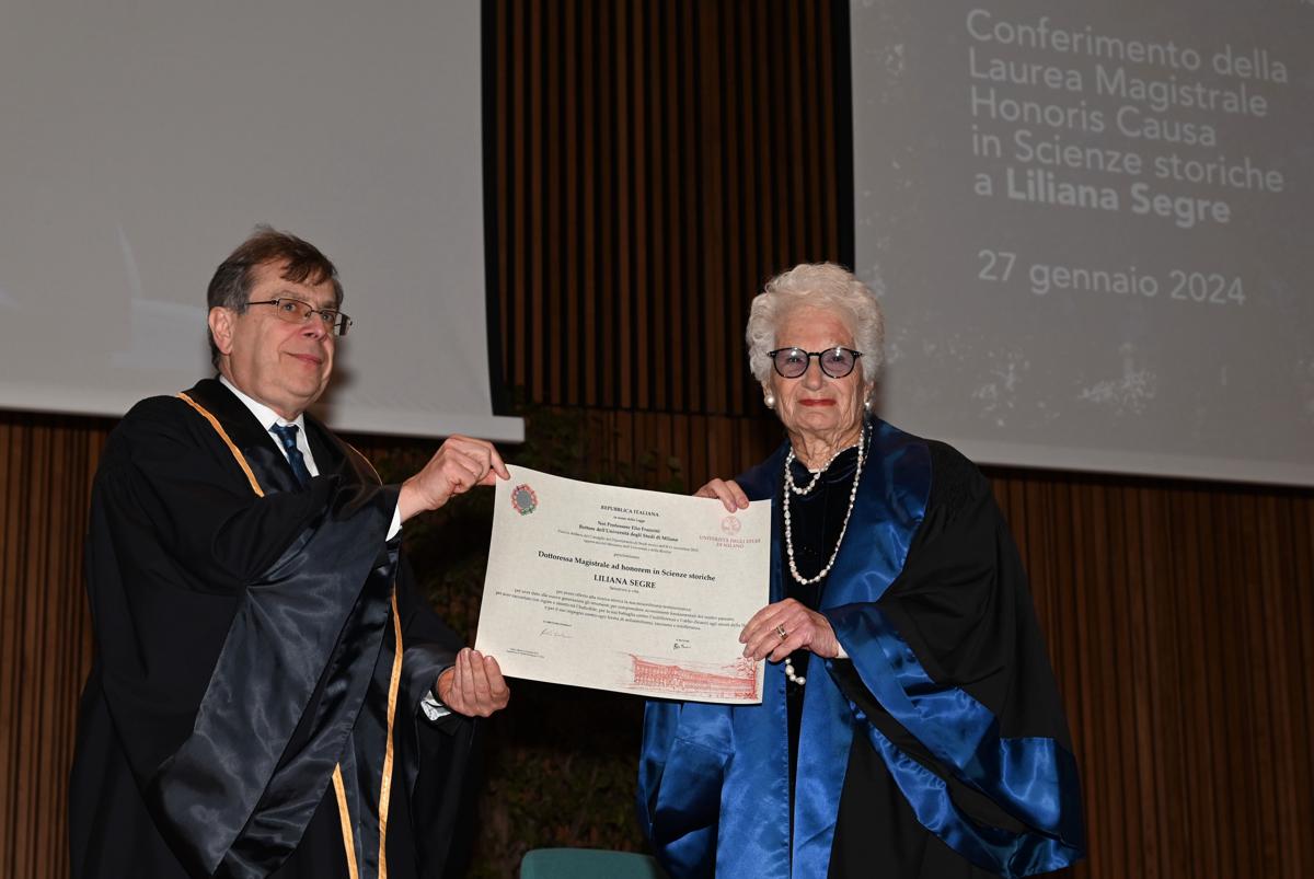 Liliana Segre laureata ad honorem nella Giornata della Memoria Liliana Segre laureata ad honorem nella Giornata della Memoria