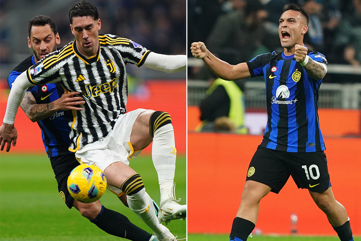 Vlahovic Calhanoglu Lautaro Inter Juventus Vlahovic Calhanoglu Lautaro Inter Juventus