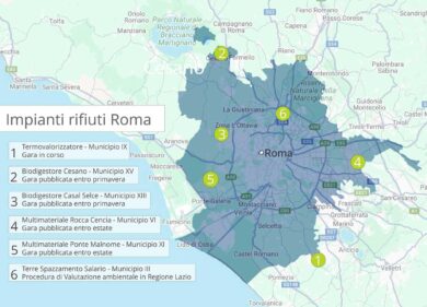 Rifiuti, ecco il piano Roma: 6 impianti in città, uno per ogni punto cardinale