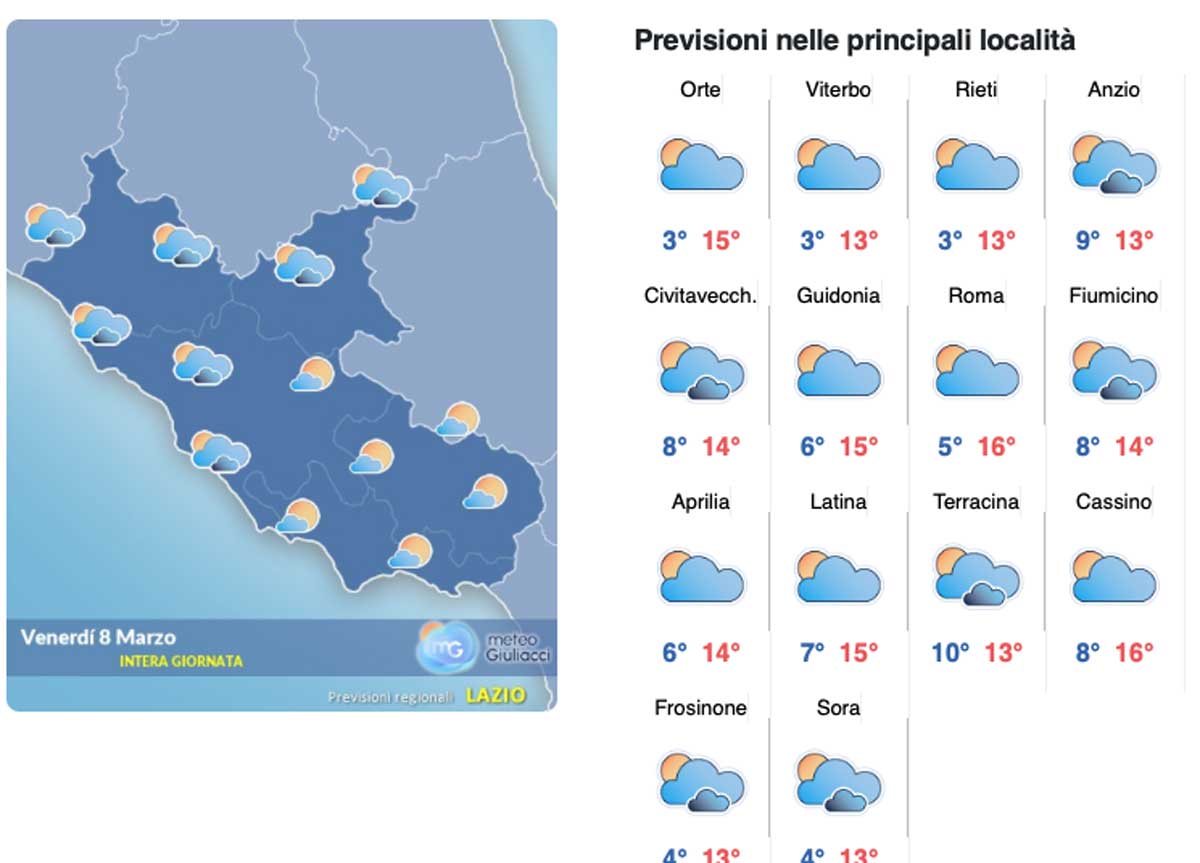 Il meteo dell’8 marzo: Festa della Donna con il sole e bel tempo nel weekend Il meteo dell’8 marzo: Festa della Donna con il sole e bel tempo nel weekend