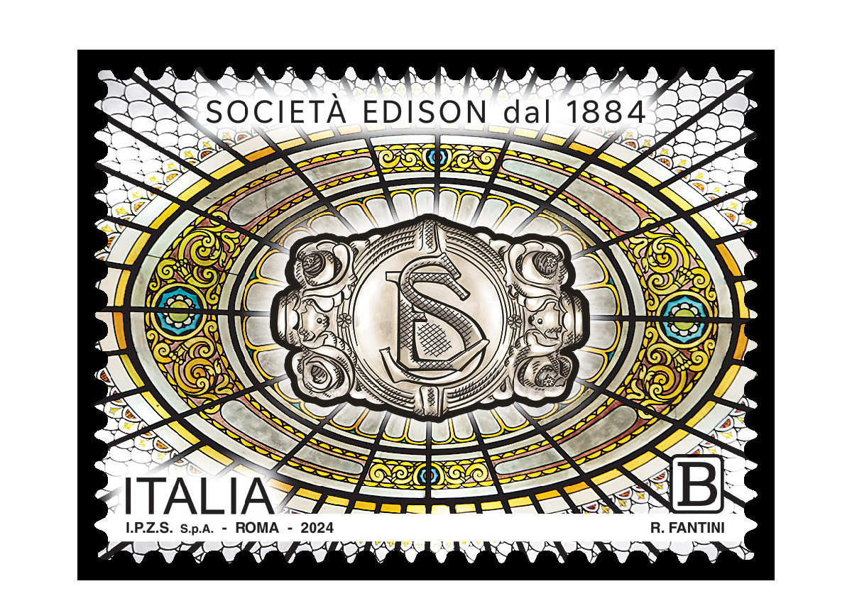 Edison suggella il 140° della fondazione con un francobollo ordinario Edison suggella il 140° della fondazione con un francobollo ordinario