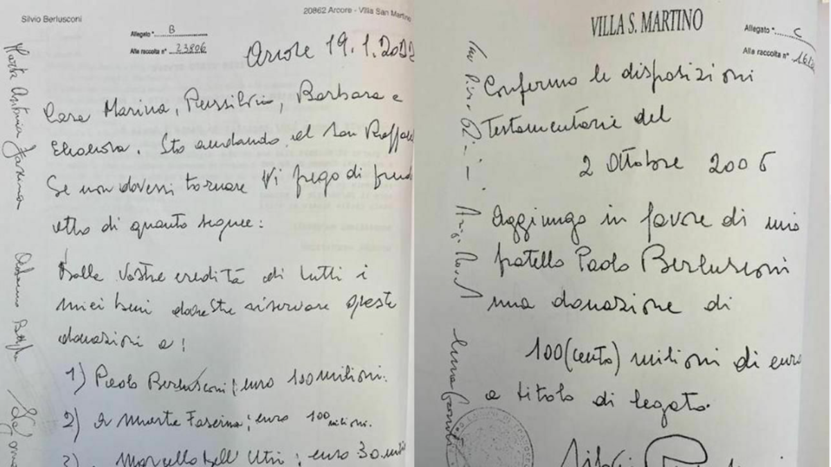 Berlusconi, Marina racconta le ultime ore del padre: “Scrisse a mano 4 pagine” Berlusconi, Marina racconta le ultime ore del padre: “Scrisse a mano 4 pagine”