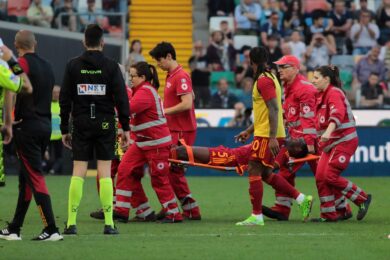 Roma, Ndicka malore a Udine (gara sospesa), escluso l’infarto