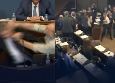 Rissa in Parlamento mentre si discute il progetto di legge sulla Russia