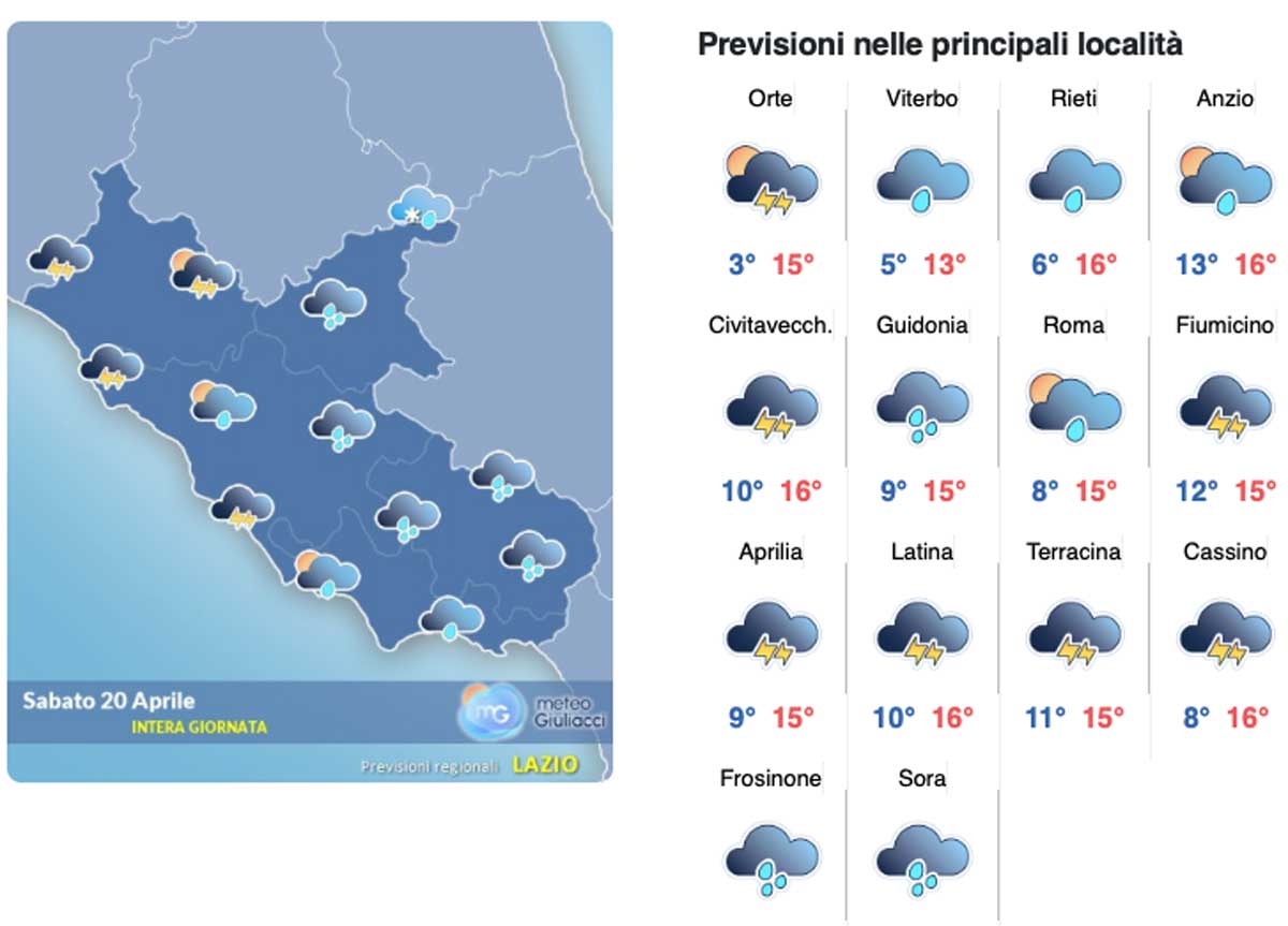 Il meteo del 20 aprile: cielo nuvoloso che porterà a un weekend di sole Il meteo del 20 aprile: cielo nuvoloso che porterà a un weekend di sole