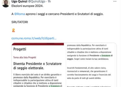 Elezioni Europee: il Comune di Roma cerca “Srutatori”. La super gaffe sul web