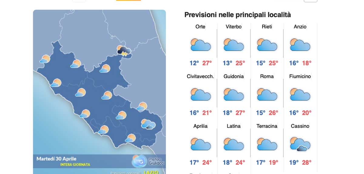 Previsioni meteo del 30 aprile: ancora nuvole ma temperature in risalita Previsioni meteo del 30 aprile: ancora nuvole ma temperature in risalita