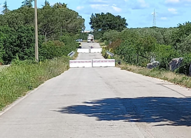 Noci: chiusura al traffico del ponte in strada vicinale Foggia Nuova Cancello