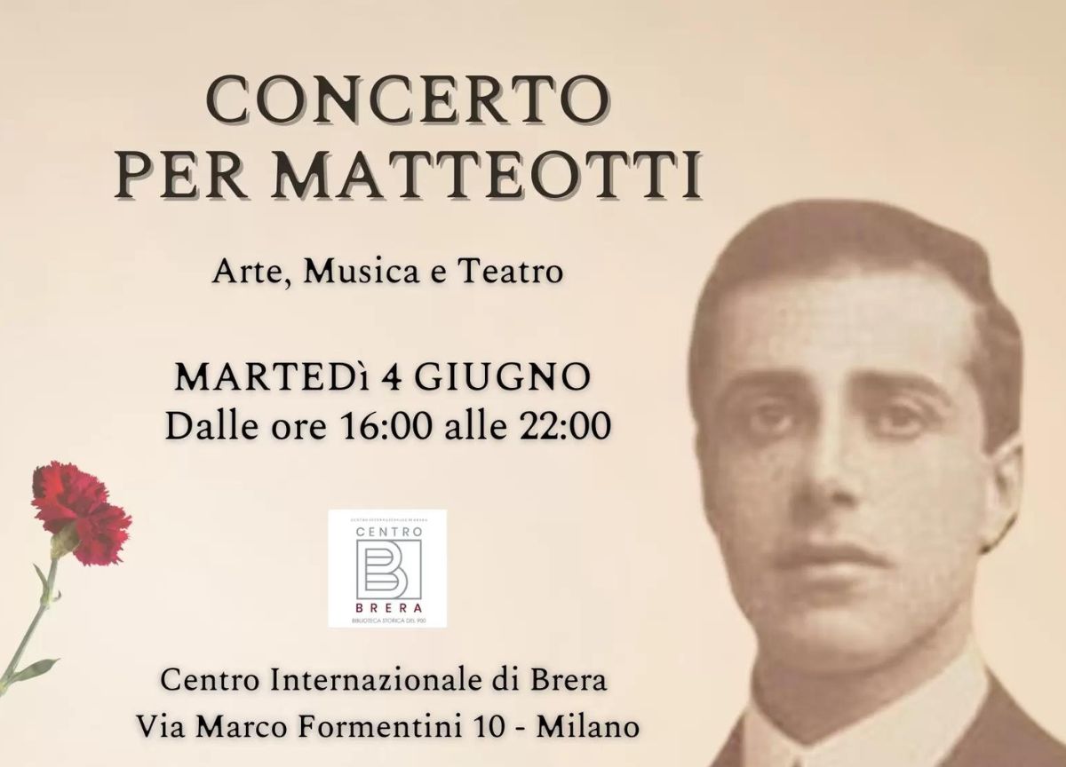 A Milano il Centro Brera celebra il centenario di Matteotti A Milano il Centro Brera celebra il centenario di Matteotti