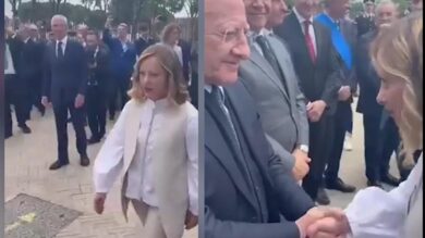 “Sono la stronza della Meloni”: la premier saluta e gela il presidente De Luca