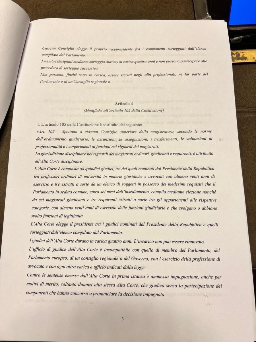 Riforma separazione delle carriere