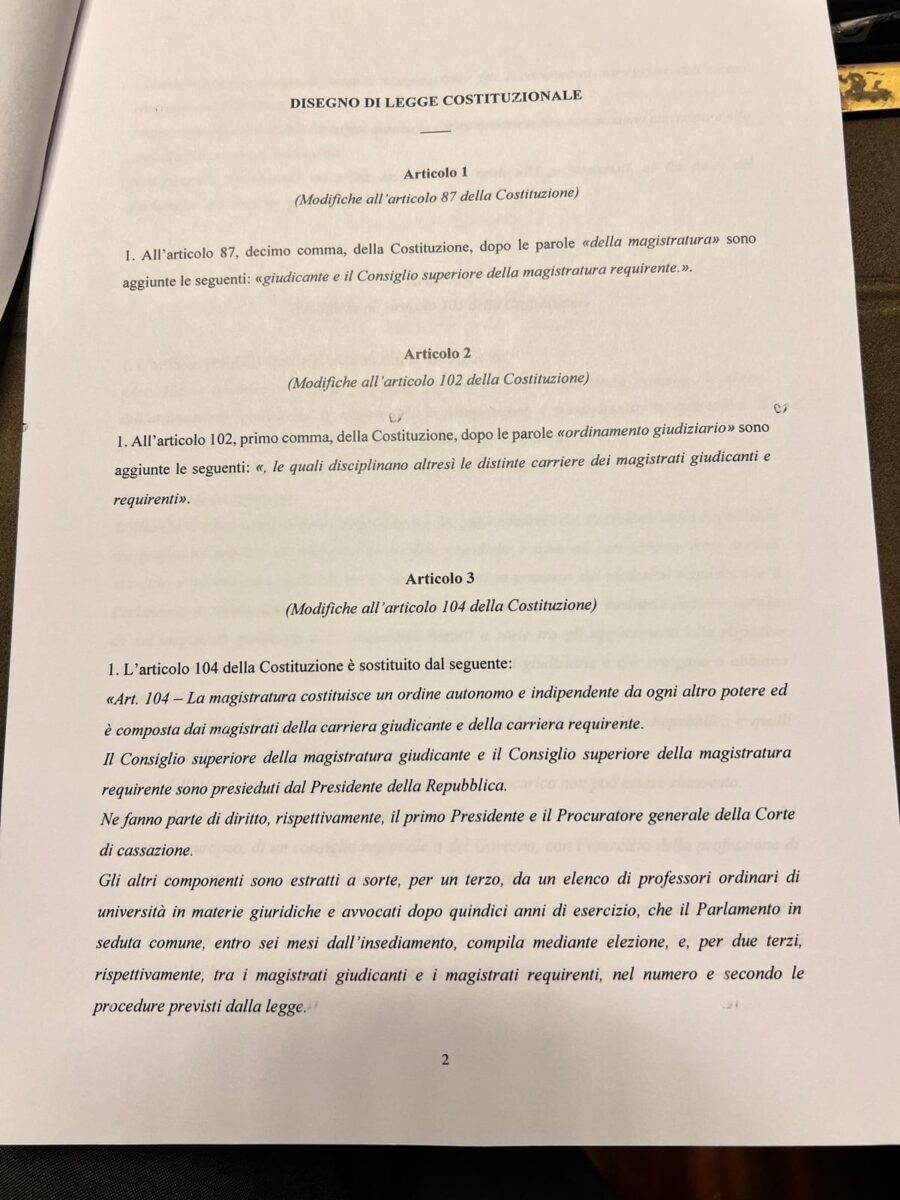 Riforma separazione delle carriere