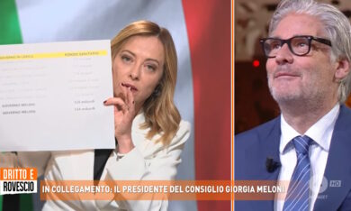 Ascolti tv, Del Debbio sfiora il 9% con Meloni e Calenda. Formigli staccato