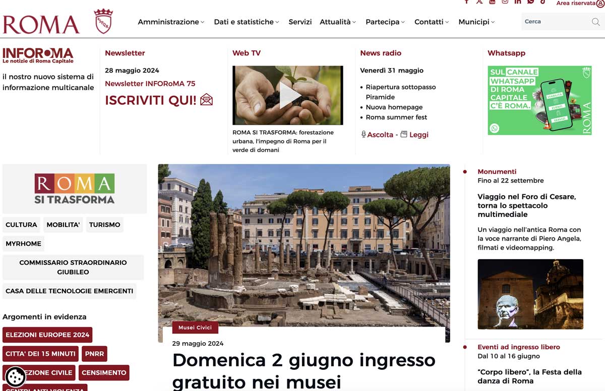 Web rivoluzione al Comune di Roma: il portale cambia volto ed è più rapido Web rivoluzione al Comune di Roma: il portale cambia volto ed è più rapido