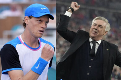 Sportivi social, “re” Carlo Ancelotti: mister Real Madrid batte Jannik Sinner