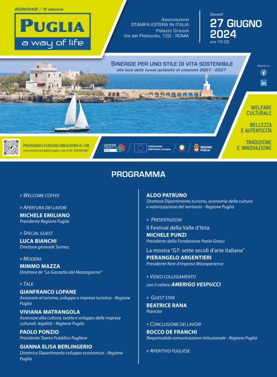 ‘A way of life’, la Puglia modello virtuoso all’insegna della cultura