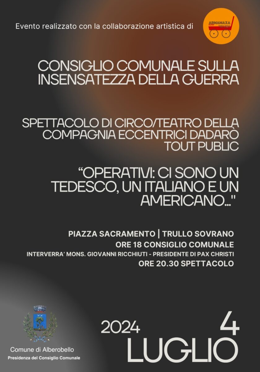 Alberobello, ‘L’insensatezza della guerra’ Consiglio Comunale monotematico