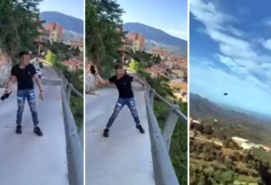 Lancia un gattino dal ponte e posta il video sui social: indignazione sul web