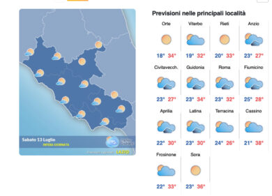 Il meteo del 13 luglio: weekend di tregua dal caldo, da lunedì torna l’inferno